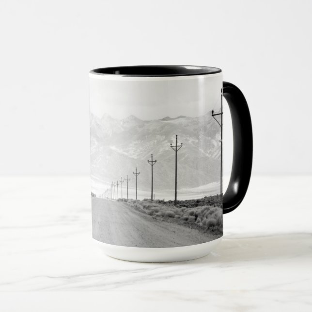 A Lone Road and Power Lines | San Juan Mountains Mug (Front Right)