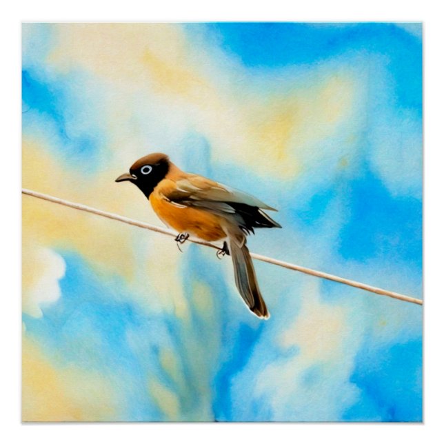 A lonely colourful bird poster (Front)