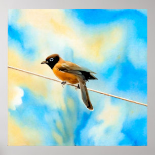 A lonely colourful bird poster