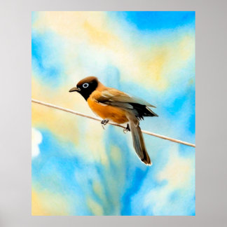 A lonely colourful bird poster