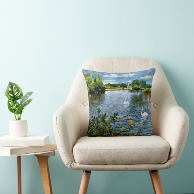 A Long Island Lake, fine art, Throw Pillow (Chair)