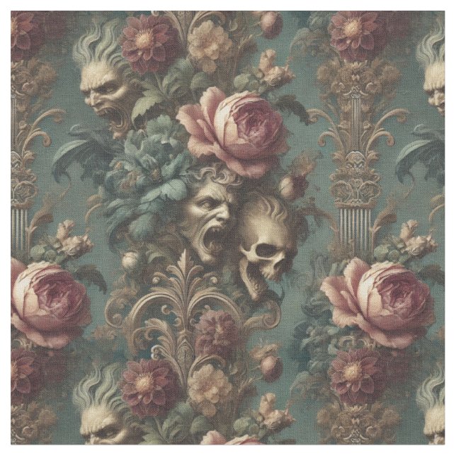 A Long Way Out of Pain – Gothic Classic Tile Fabric (Close Up)