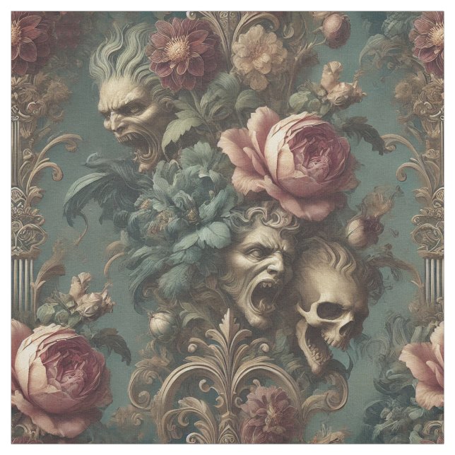 A Long Way Out of Pain – Gothic Statement Tile Fabric (Swatch)