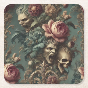 A Long Way Out of Pain – Gothic Victorian Square Paper Coaster