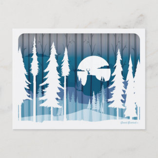 A long winter night in the forgotten forest -   postcard