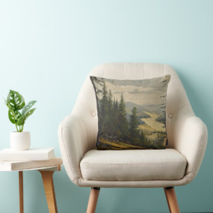 A Look at the Black Forest – Karl Julius Wilhelm Throw Pillow