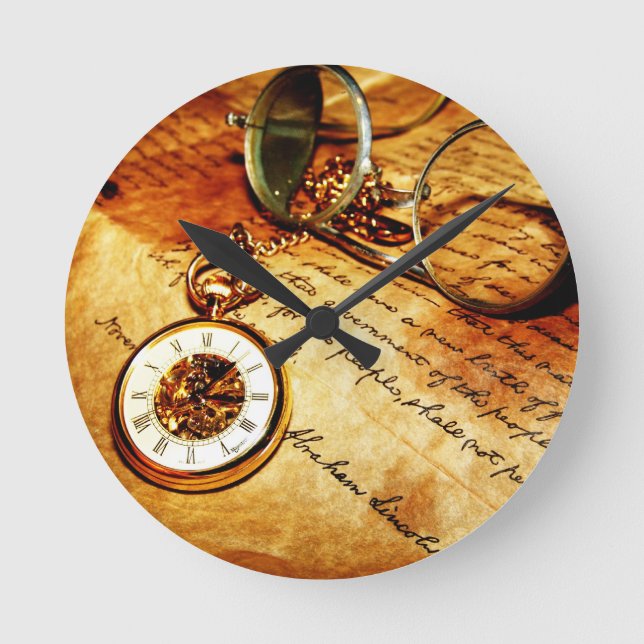 A Look Back Round Clock (Front)