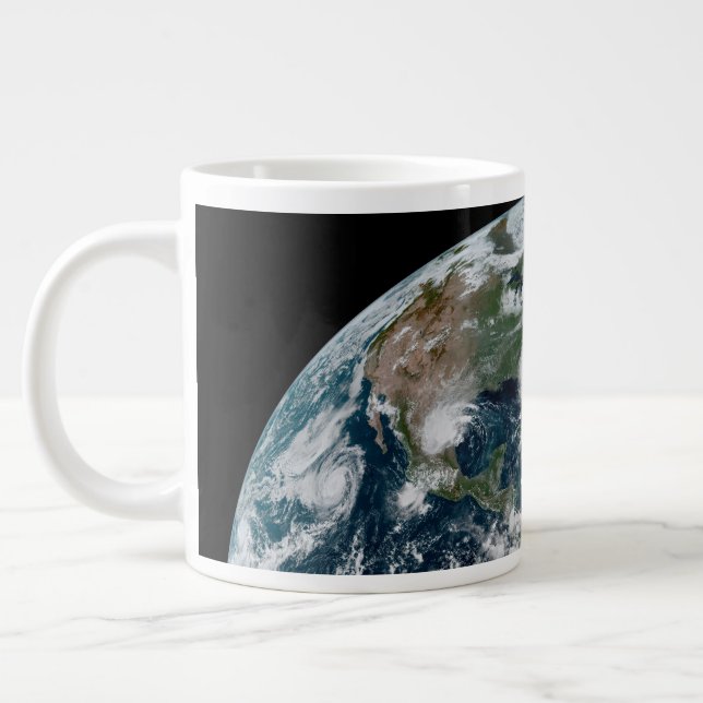 A Loose Chain Of Tropical Cyclones Large Coffee Mug (Left)