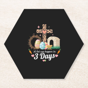 A Lot Can Happen In 3 Days Easter Jesus Religious  Paper Coaster