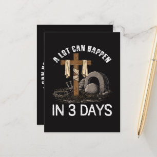 A Lot Can Happen In 3 Days Easter Religious Announcement Postcard