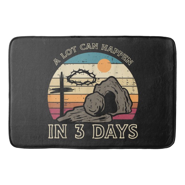 A Lot Can Happen in 3 Days Easter Religious Bath Mat (Front)