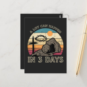 A Lot Can Happen in 3 Days Easter Religious Postcard