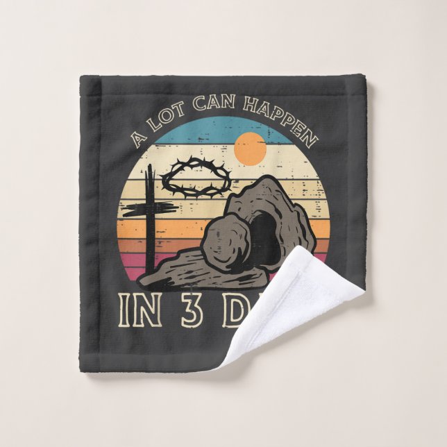 A Lot Can Happen in 3 Days Easter Religious Wash Cloth (Wash Cloth)