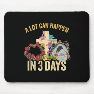 A Lot Can Happen In 3 Days Floral Retro Vintage Ea Mouse Pad
