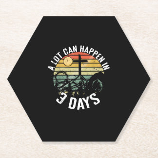 A Lot Can Happen In 3 Days Jesus Christ Happy East Paper Coaster