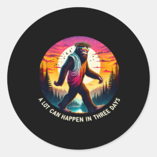 A Lot Can Happen In Three Days Happy Easter Day Bi Classic Round Sticker