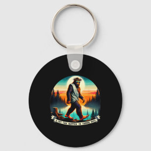 A Lot Can Happen In Three Days Vintage Easter Bigf Keychain