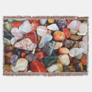 a lot of beautifully colored stones throw blanket