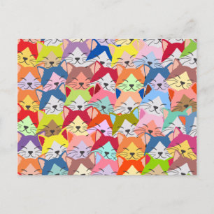 A lot of Colourful Cats   Kitten Pet Pattern Gift Postcard