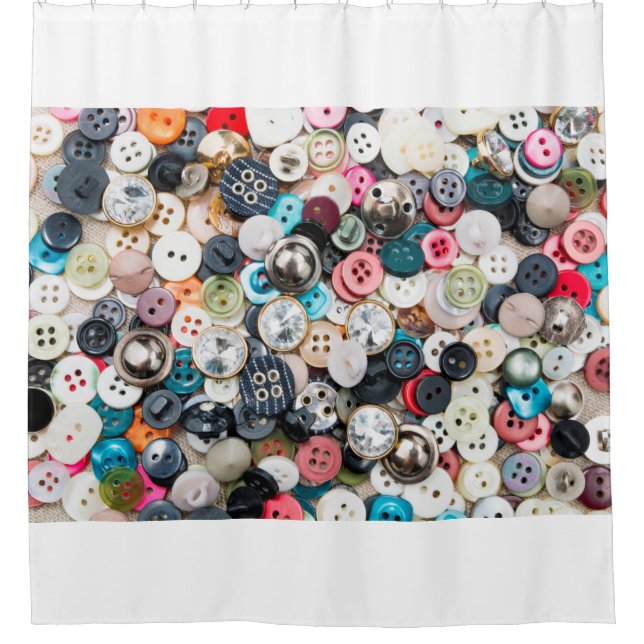 A lot of colourful sewing buttons of different col (Front)