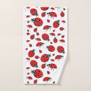 A lot of Ladybugs Lucky Pattern  Hand Towel