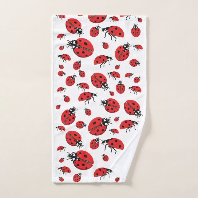 A lot of Ladybugs Lucky Pattern  Hand Towel (Hand Towel)