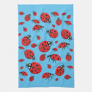 A lot of Ladybugs Lucky Pattern Kitchen Towel
