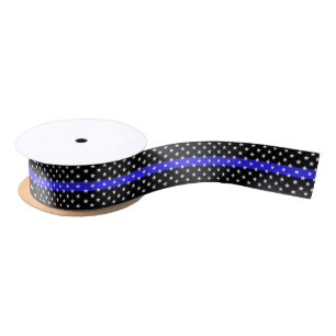 A Lot of Stars on the Thin Blue Line Satin Ribbon