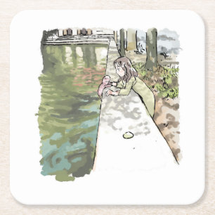 a lottery square paper coaster