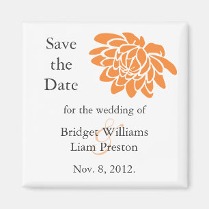 A Lotus Flower Save the Date Magnet (orange)