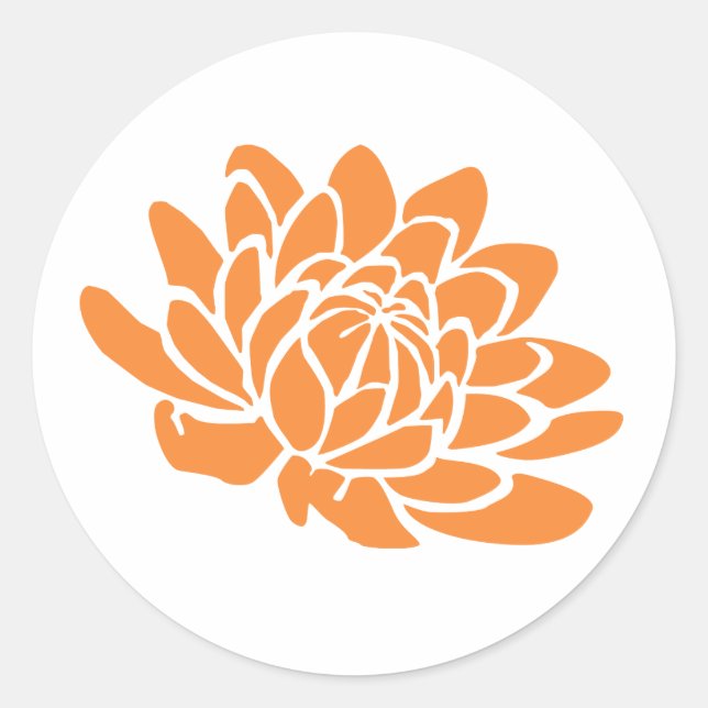 A Lotus Flower Sticker (orange) (Front)