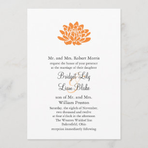 A Lotus Flower Wedding invitation (orange)