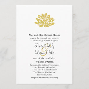 A Lotus Flower Wedding invitation (yellow)
