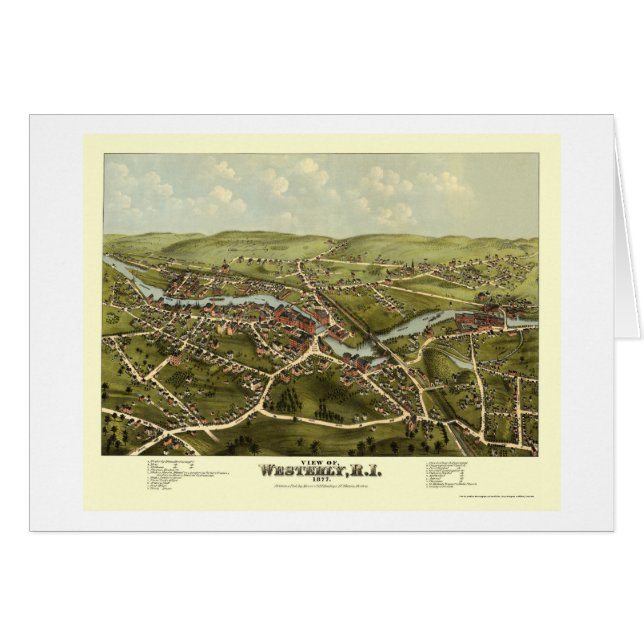 À l'ouest, carte panoramique de RI - 1877 (Devant horizontal)