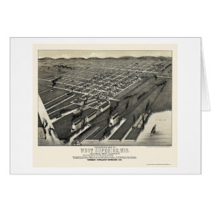 À l'ouest supérieur, carte panoramique de WI -