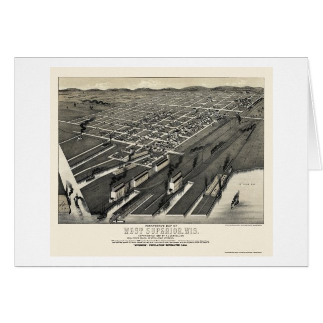 À l'ouest supérieur, carte panoramique de WI - (Devant horizontal)
