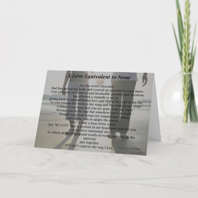 A Love Equivalent to None - greeting card (Front)