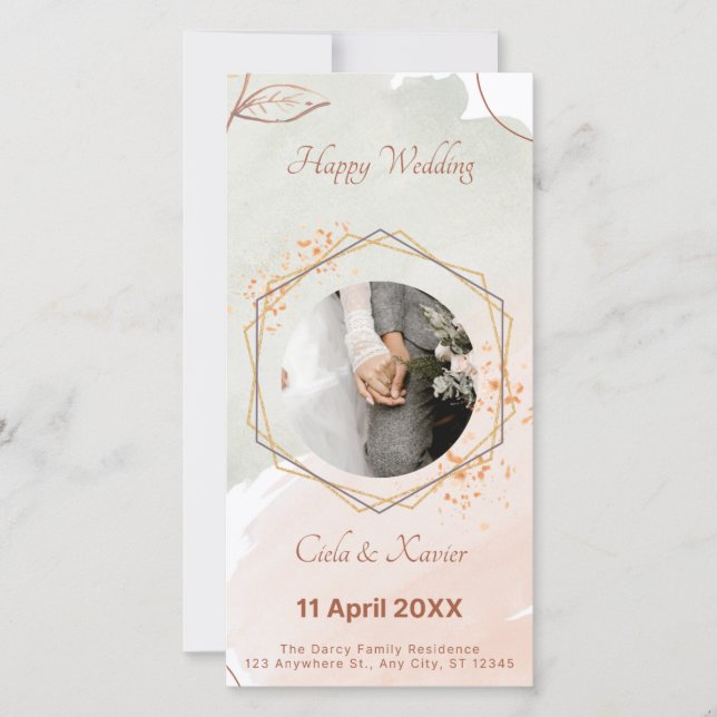 A Love Story Blooming in April، Wedding invitation (Front)