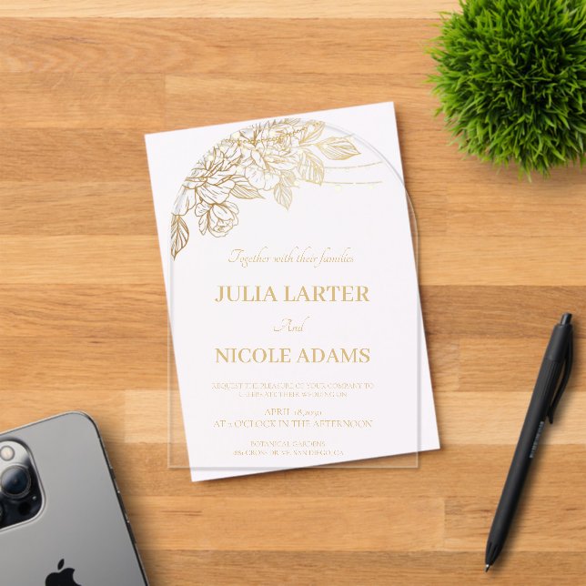 "A Love Story Unfolds: Our Wedding Acrylic Invitations (Insitu (Invitation Card))