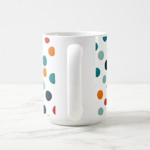 a lOVE themed mug with bright polka 