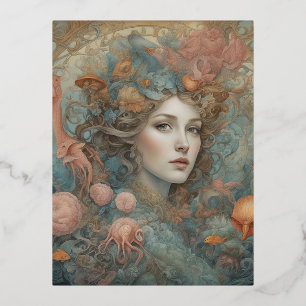 A Lovecraftian fairytale is a dark, atmospheric, a Foil Holiday Postcard