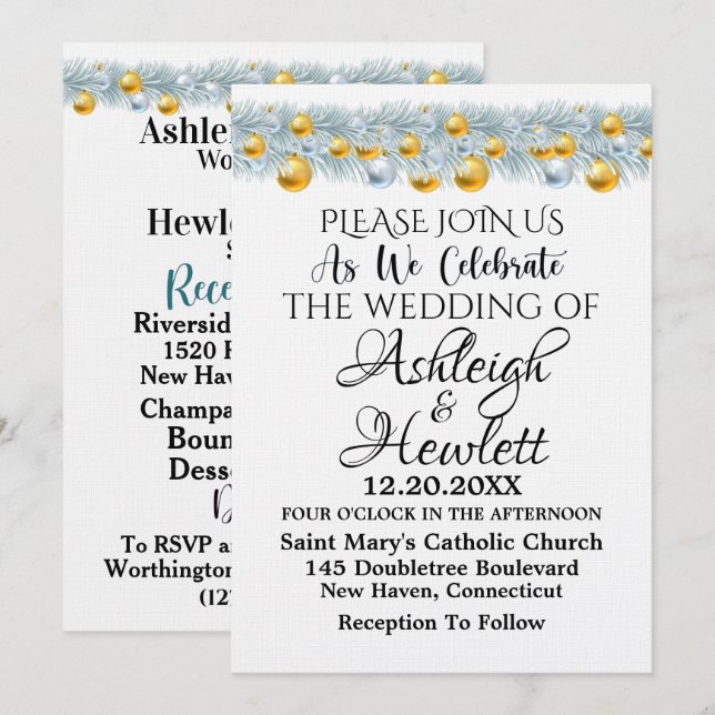 A Lovely Day For A Wedding See Back - Invitation (Front/Back)
