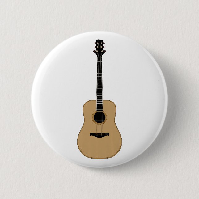 A lovely guitar 2 inch round button (Front)