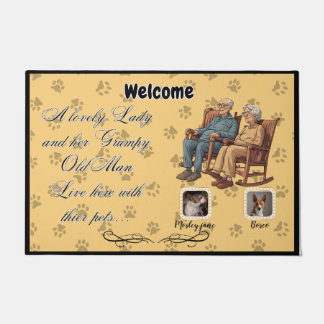 A Lovely Lady and Grumpy old man Doormat