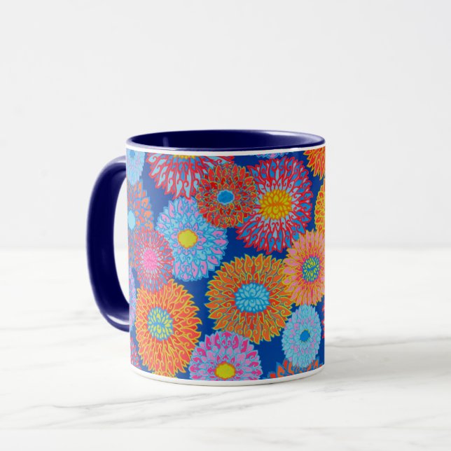 A Lovely Philip Jacobs Fabric blue Padma Mug (Front Left)