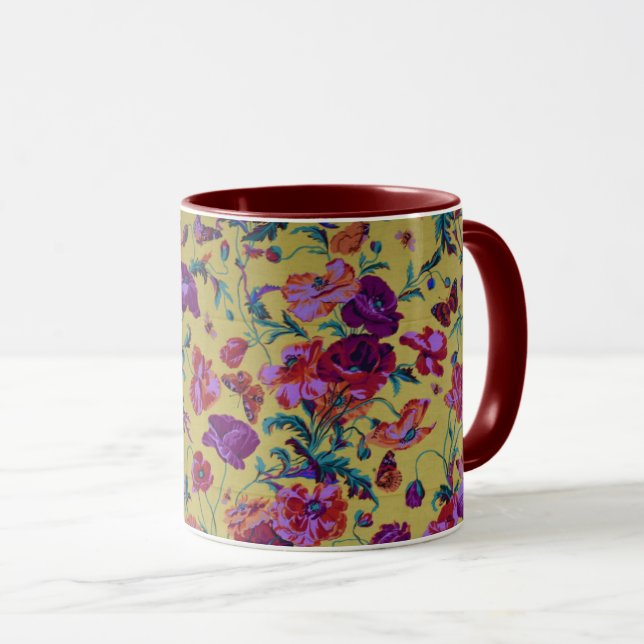 A lovely Philip Jacobs Fabric Corn Poppy mug (Front Right)