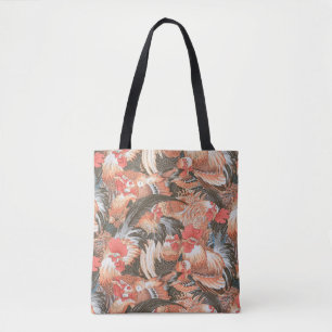 A Lovely Philip Jacobs Fabric Roosters Tote Bag