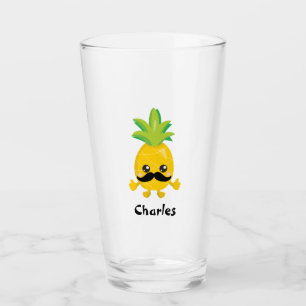 A lovely pineapple moustache glass
