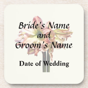 A Lovely Pink and White Amaryllis Wedding Products Coaster