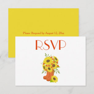 A lovely Rustic Sunflower RSVP Invitation